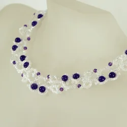 Necklace Rose Gold filled 14K - Arabesque Amethyst-White - Necklace Rose Gold filled 14K - Rose Gold filled 14K
